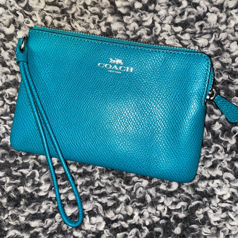Teal Coach Wristlet